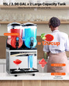 Vevor Commercial Slushy Machine Dual 3.96 Gal Tanks with Temperature Control and Auto Cleaning New