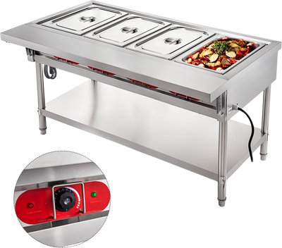 Vevor Electric Food Warmer 4 Pan 18 Qt. with Lids 3000W 110V 7