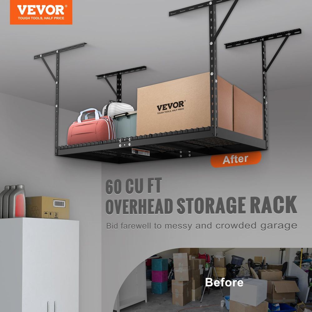 Vevor Overhead Garage Storage Rack 3' x 6' Ceiling Organizer 550 Lbs Capacity 22"-40" Height New