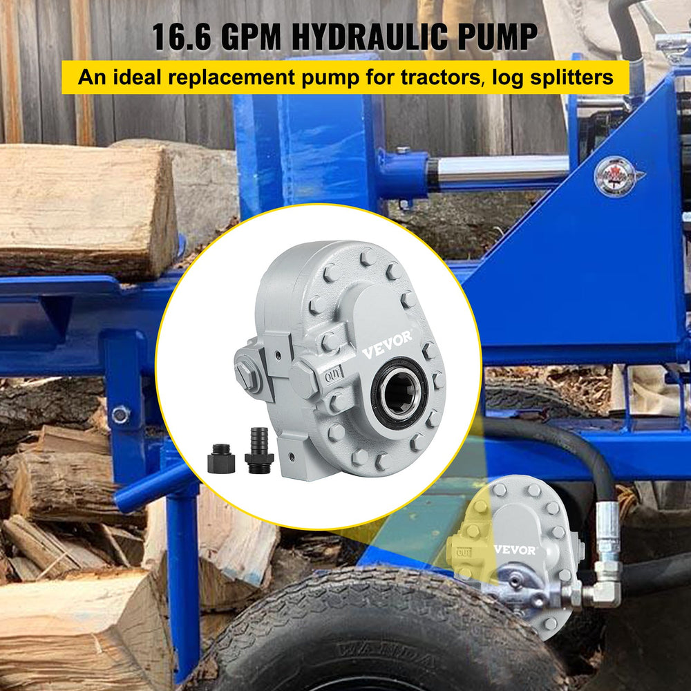 Vevor Hydraulic Pump 16.6 GPM 540 RPM 2500PSI SAE 16 and SAE 12 Port for Log Splitters or Tractors New