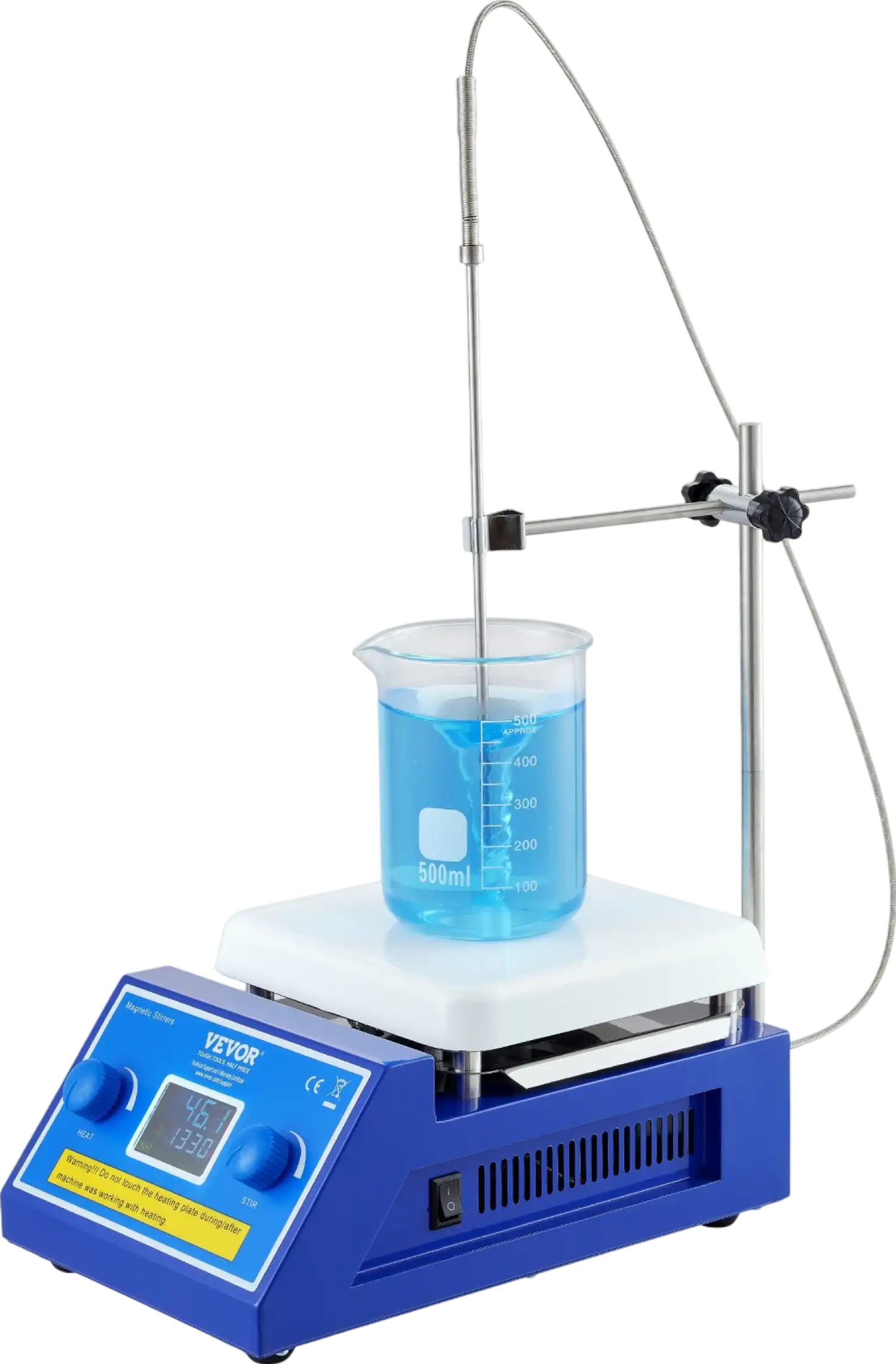 Vevor Magnetic Stirrer Hot Plate 572°F Max 2000 RPM 5000mL Capacity 500W Heating LED Display New