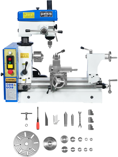 MechMaxx HQ400 Combination Lathe Milling Machine 1 HP 16x16