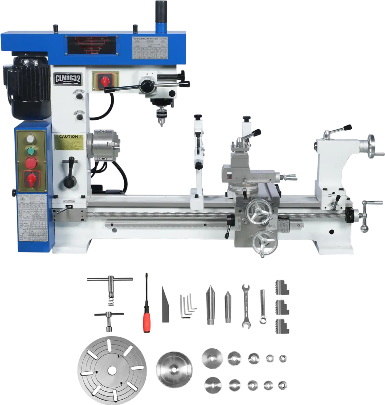 MechMaxx HQ800 Combination Lathe Milling Machine 1 HP 16x32