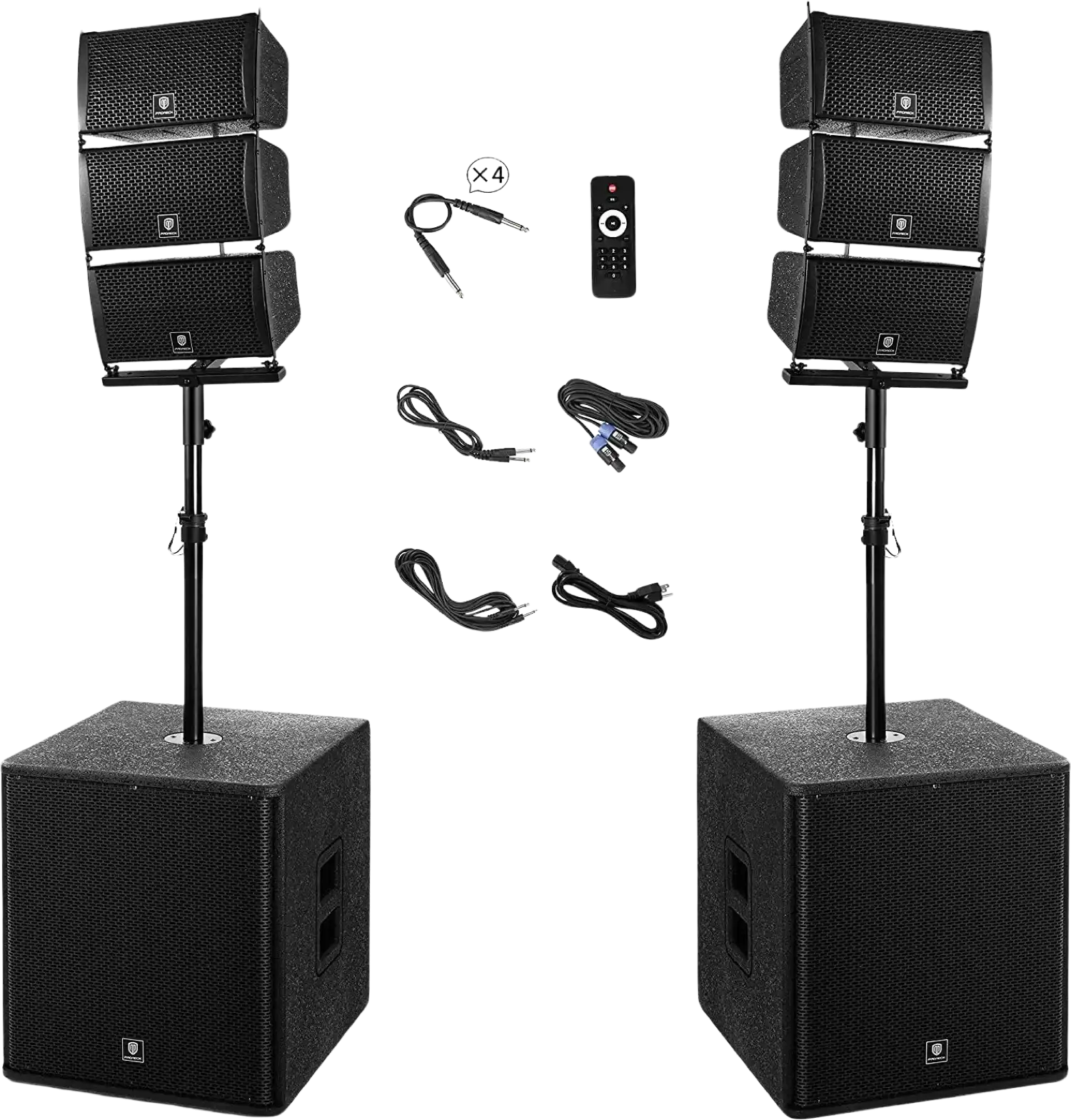 Proreck CLUB-8000 PA Speaker System 8000W Combo 6 Line Array Speakers and 18