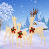 Three pre-lit Christmas reindeer with 230 warm white LED lights, perfect for festive indoor and outdoor decoration.