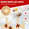 Three-piece pre-lit Christmas reindeer family with 230 warm white LED lights, perfect for festive indoor and outdoor.