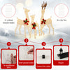 Three-piece pre-lit Christmas reindeer family with 230 warm white LED lights, featuring metal ground stakes for outdoor.