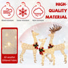 Three pre-lit Christmas reindeer family with 230 warm white LED lights, crafted from all-weather glitter fabric for.