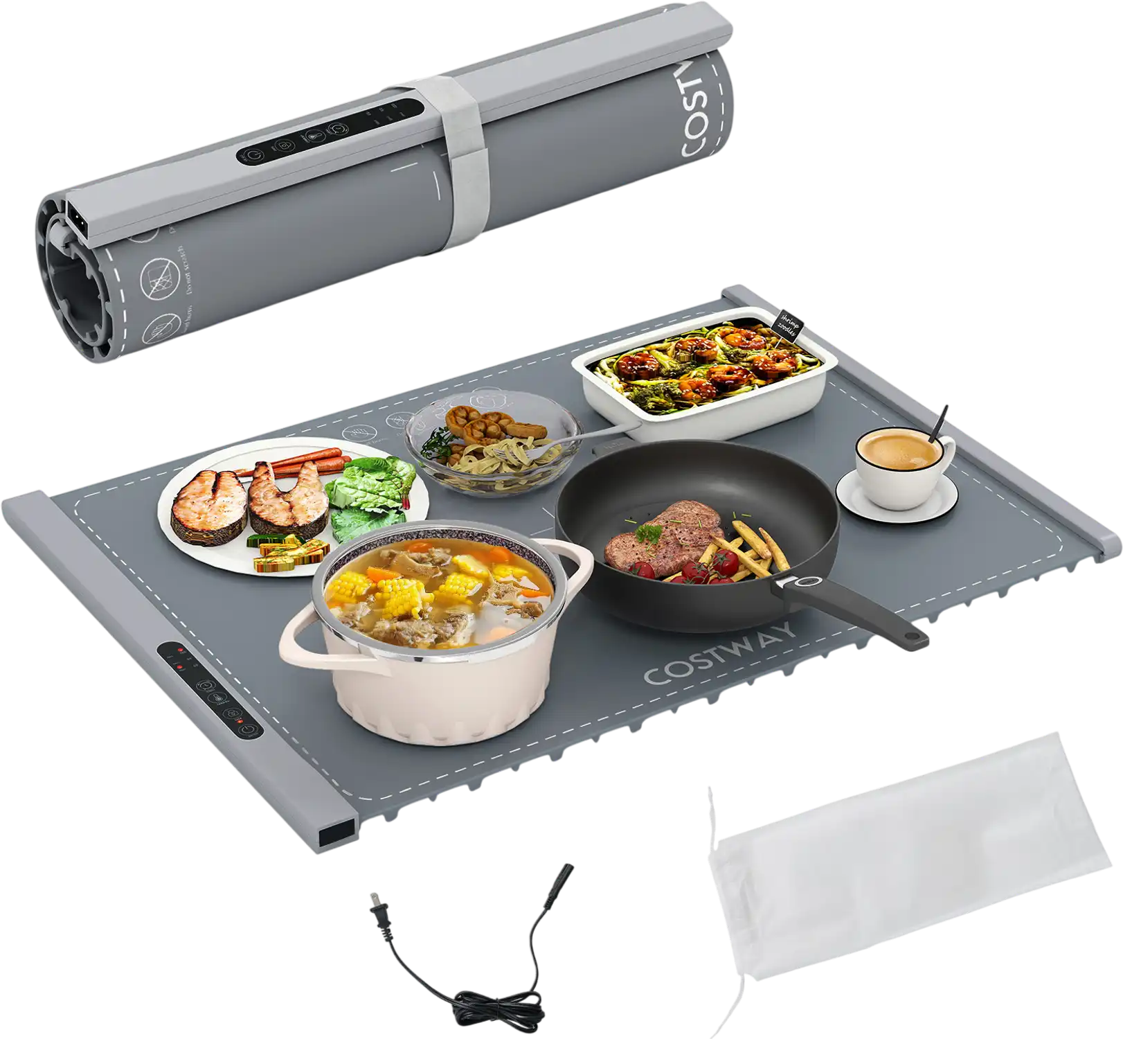Costway Rollable Portable Electric Food Warming Mat Fast Heating 21387706 New