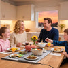 Portable electric warming tray in gray, featuring fast heating and child lock, perfect for family meals and gatherings.