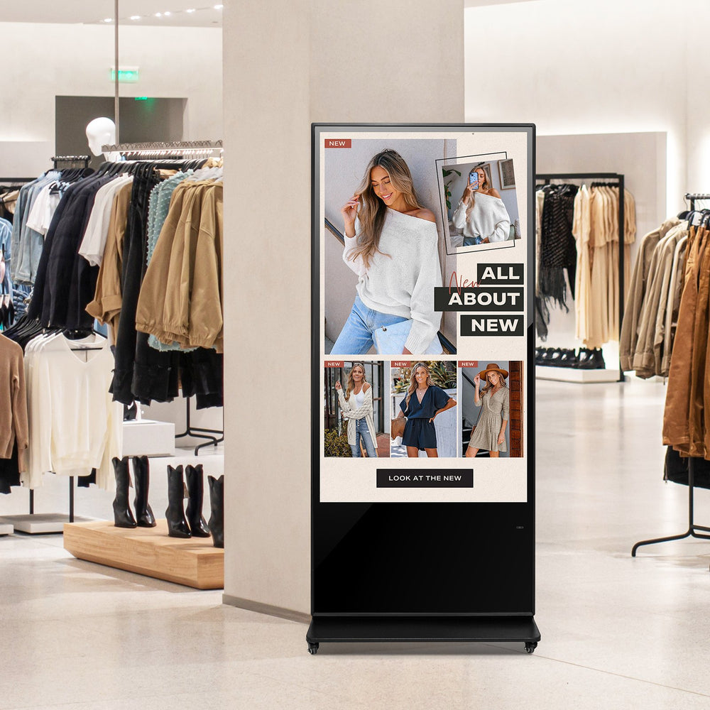 Vevor Scrolling Sign 65" 4K Touchscreen LCD Screen Floor Standing Display with Android 11 New