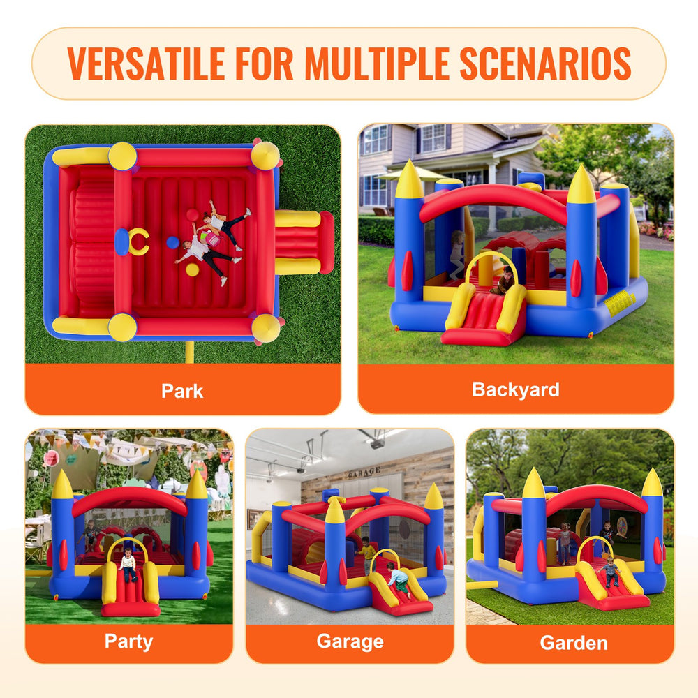 Vevor Inflatable Bounce House 160" x 94" x 96" Outdoor Playhouse Trampoline for Kid Ages 3-8 Years New