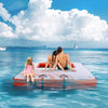 Vevor Inflatable Floating Dock 15' x 6.5' Non-Slip Platform with 4' x 6' Trampoline Mesh Pool and Detachable Ladder New