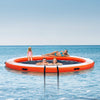 Vevor Inflatable Floating Dock 8' Dia. Non-Slip Platform with 5' Trampoline Mesh Pool and Detachable Ladder New