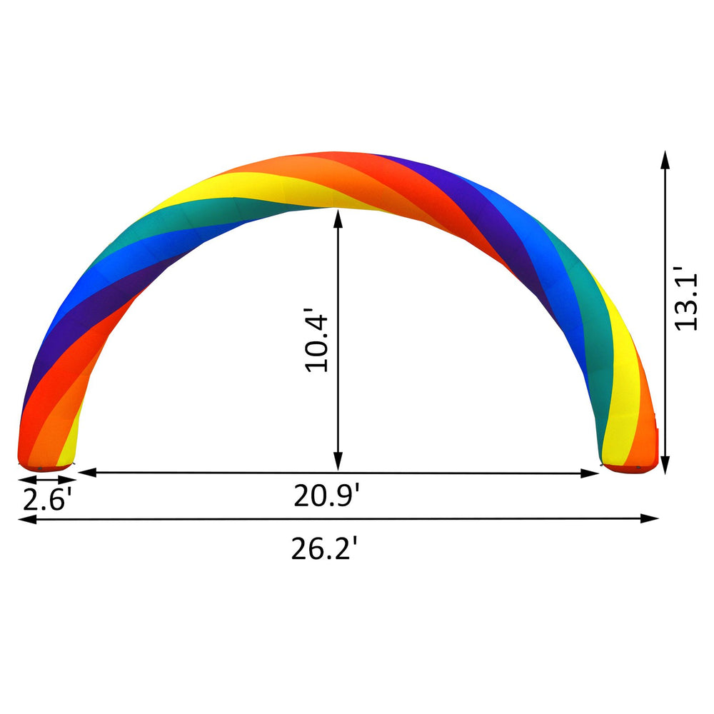 Vevor Inflatable Arch 26' Rainbow with 350W Blower for Advertising Party Celebration Outdoor New