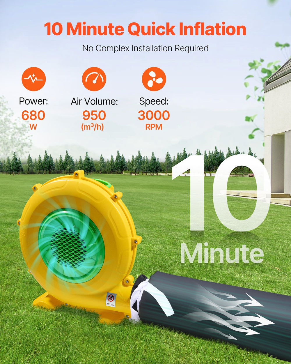 Vevor Inflatable Nightclub 19.7' x 16.4' x 12' Blow-Up Party Tent 323 Sq Ft Waterproof 680W Blower New