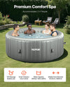Vevor Inflatable Hot Tub 81.9" x 26" 4 to 6 Person Round Portable Spa 130 Jets New