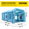 Vevor Inflatable Paint Booth 33' x 16.4' x 11.5' Spray Tent 1100W 370W Blowers Air Filter System New