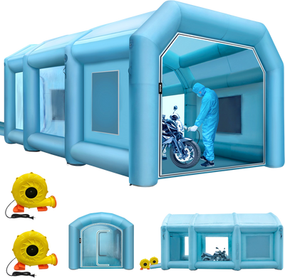 Vevor Inflatable Spray Booth 29.5' x 19.7' x 13' Spray Tent 1100W 370W Blowers and Filter New