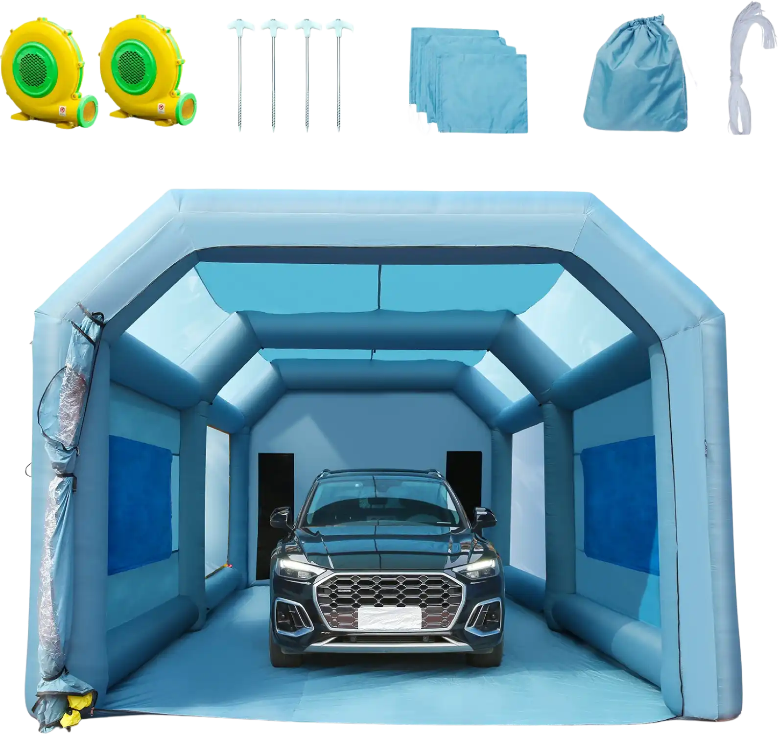 Vevor Inflatable Paint Booth 26' x 14.7' x 10.8' Spray Tent 950W 750W Blowers Air Filter System New