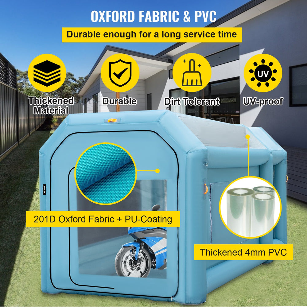 Vevor Inflatable Paint Booth 13' x 8' x 8.2' 750W Inflation 350W Ventilation Blowers with Air Filtration System New