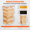 Vevor Bee Hive 40 Frame Kit Beeswax Coated Cedar Wood Deep and Medium Size Boxes 2 PC Each New