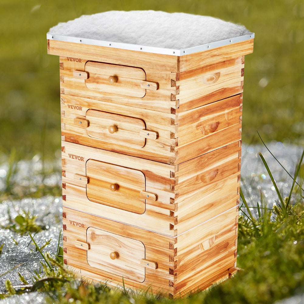 Vevor Bee Hive 40 Frame Kit Beeswax Coated Cedar Wood Deep and Medium Size Boxes 2 PC Each New