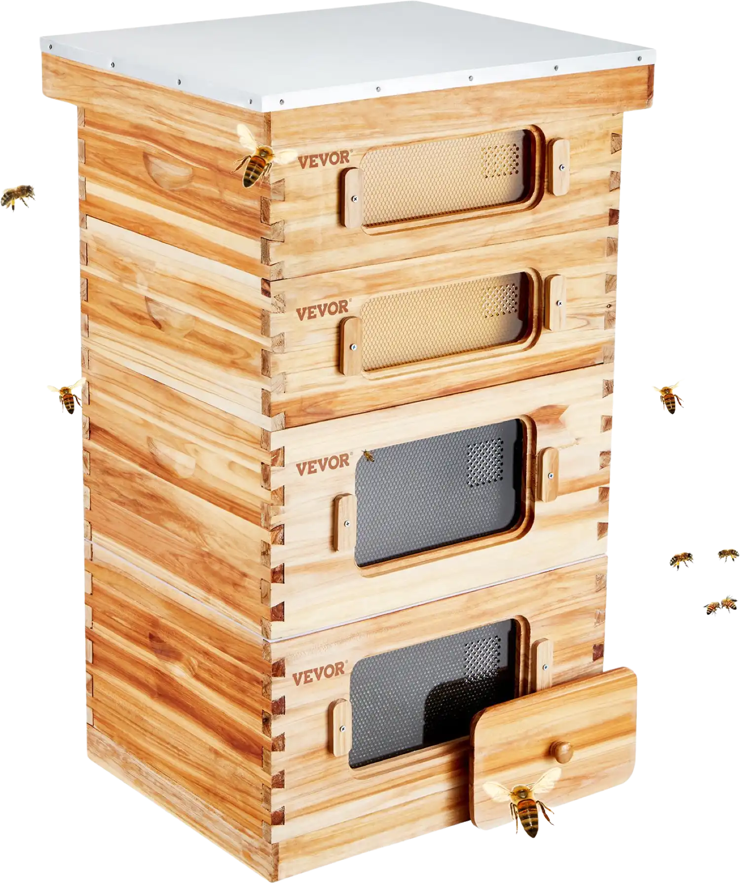 Vevor Bee Hive 40 Frame Kit Beeswax Coated Cedar Wood Deep and Medium Size Boxes 2 PC Each New