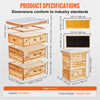 Vevor Bee Hive 30 Frame Kit Beeswax Coated Cedar Wood 2 Deep and 1 Medium Size Boxes New