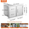 Vevor Outdoor Kitchen Door and Drawer Combo 32.5" x 21.7" x 20.5" with Paper Towel Rack New