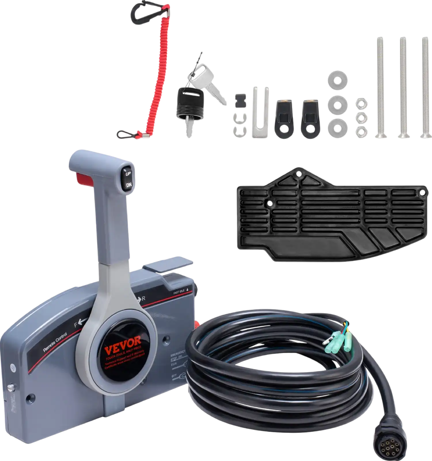 Vevor Boat Throttle Control 703-48205-16 Side-Mounted Remote Control Box for Yamaha 4-Stroke with 16.6' Harness New
