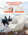 Vevor Low-Back Flip-Up Captain Bucket Boat Seat White PVC Leather New