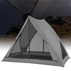 Gray pop-up camping tent for 2-3 people with mesh panels and rainfly, ideal for hiking and backpacking trips.