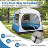 5-person camping tent featuring 3 mesh windows for airflow, waterproof fabric, and a portable carrying bag for easy.