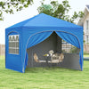 10 X 10 FT Pop up Canopy Tent with 4 Removable Sidewall-Blue - Gallery View 1 of 10