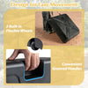 Cantilever offset umbrella base with wheels and grooved handles for easy mobility and stability in outdoor settings.