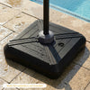 Cantilever offset umbrella base with wheels, made of durable HDPE, ideal for poolside stability and easy repositioning.