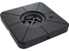 Heavy-duty black cantilever patio umbrella base, 220 lbs capacity, fillable with water or sand for stability.