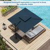 9.5 Feet Cantilever Patio Umbrella with 360° Rotation and Double Top-Navy - Gallery View 1 of 10