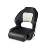 Captain bucket seat in black with waterproof PVC leather, designed for sightseeing boats, featuring ergonomic support.
