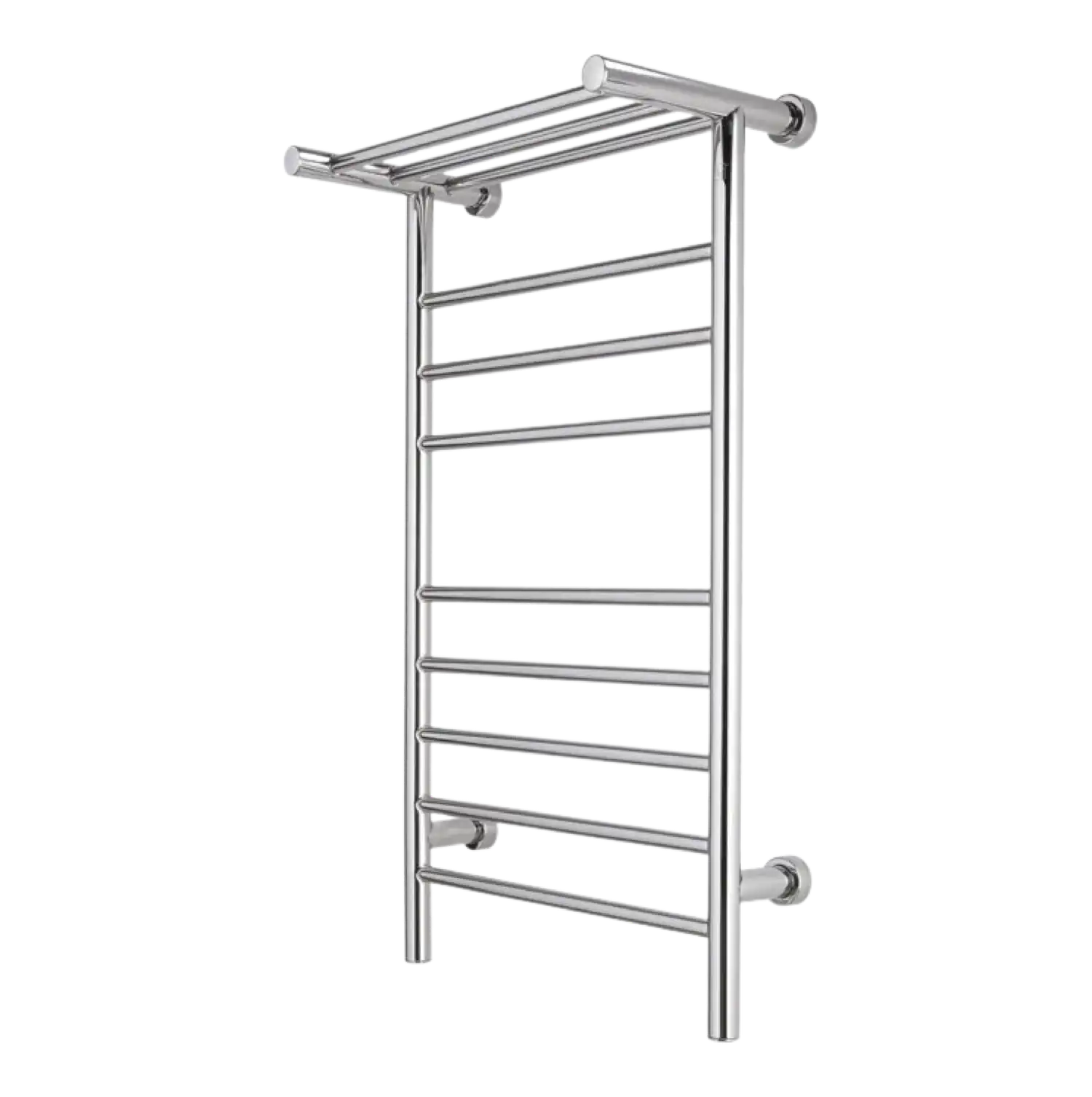 WarmlyYours TW-SUM08PS-HP 8 Bar and 3-Bar Heated Shelf Dual Connection Towel Warmer Polished Steel New