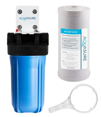 Aquasure AS-F110SCP Fortitude V Series 10 Inch High Flow Whole House Sediment and Carbon Dual Purpose Water Filter New