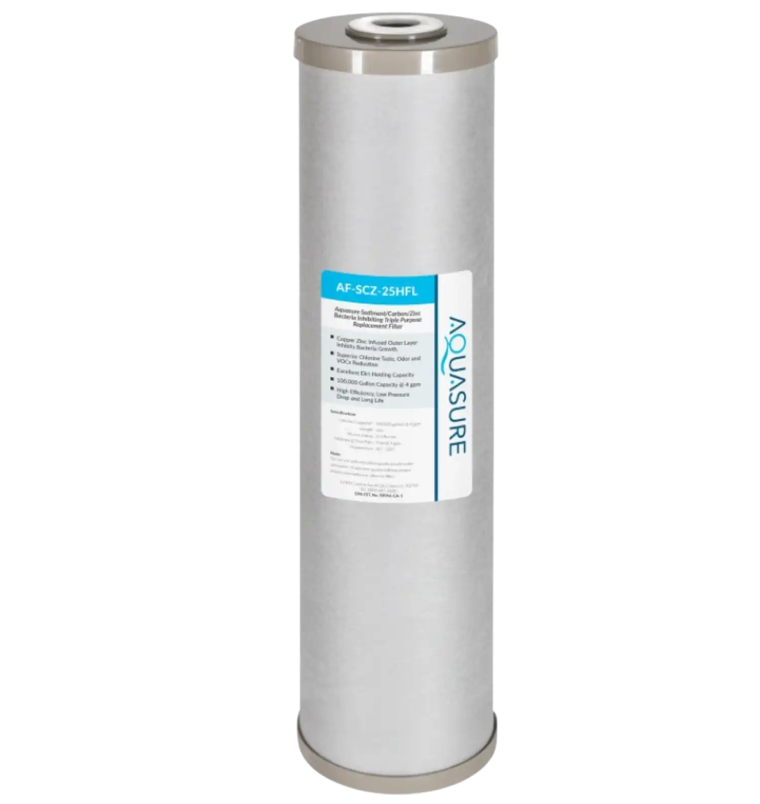 Aquasure AF-SCZ-25HFL Fortitude V2 Series Sediment/Carbon/Zinc Bacteria Inhibiting Triple Purpose Replacement Filter - Large New