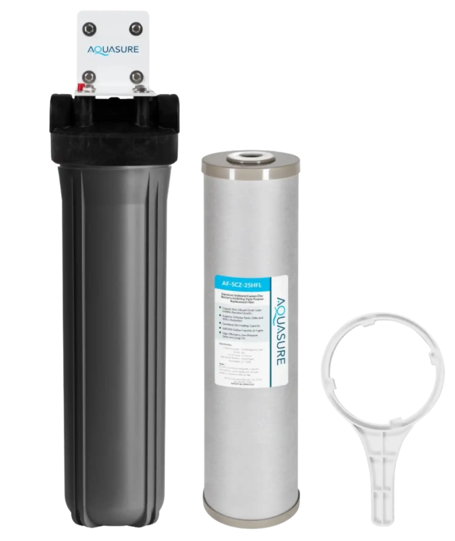 Aquasure AS-FL-25SCZ Fortitude V2 Series Large Size High Flow Whole House Sediment/Carbon/Zinc Triple Purpose Water Filtration System New