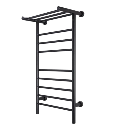 WarmlyYours TW-SUM08KS-HP 8 Bar and 3-Bar Heated Shelf Dual Connection Towel Warmer Black New