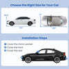 Car cover for sedans up to 193 inches, featuring UV protection, waterproof material, and mirror pockets for a secure.