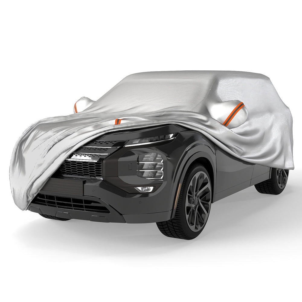 Car cover for SUVs up to 190 inches, featuring UV-proof, waterproof material for all-year-round protection.