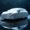 Car cover for SUVs up to 190 inches, offering UV, rain, and dust protection with reflective strips and elastic band.