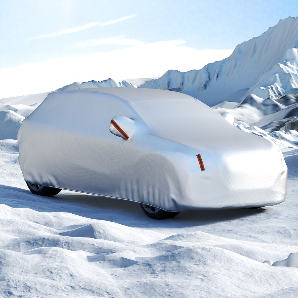 Car cover for SUVs up to 200 inches, featuring UV-proof and waterproof protection, ideal for all-year-round use.