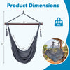 Caribbean hammock chair with gray soft-spun rope and metal spreader bar, supports 330 lbs, ideal for indoor or outdoor.